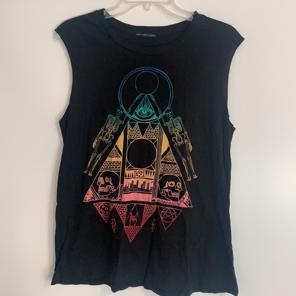 Truly Madly Deeply Black Skeleton Muscle Tee - Picture 2 of 6